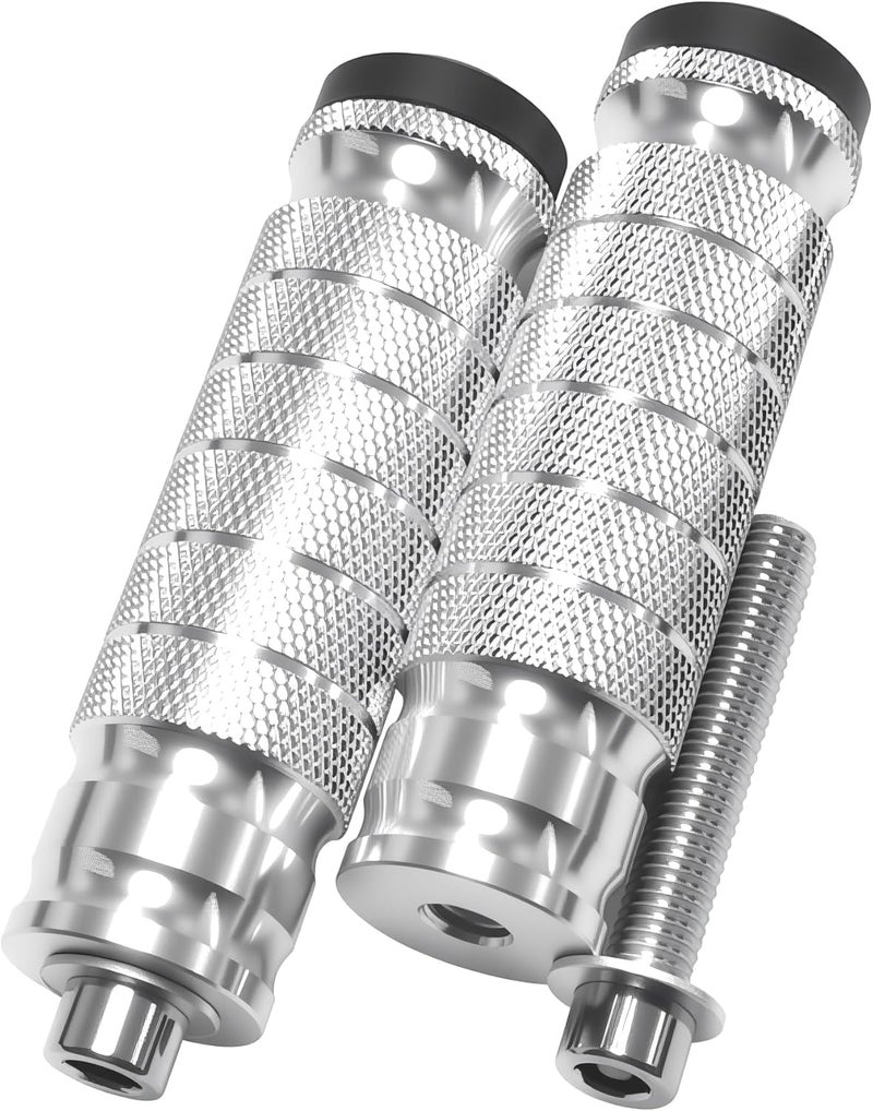 JXPANG Universal 8mm Foot Pegs CNC Aluminum Install Bolts Motorcycle Rearsets Footrest Footpegs Compatible With YAMAHA Honda Suzuki Kawasaki Ducati Aprilia (Silver) - Image 5